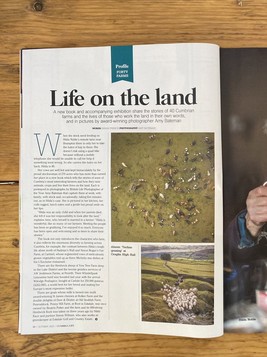 Croftfoot's tweet photo. Utterly thrilled that my book #fortyfarms is Book of the Month in @CumbriaLifeMag 
This month’s magazine also has a great feature on the project and my image on the front cover. Thank you so much @SarahLFrench and @SReadBooks https://t.co/3EGGBvz74e