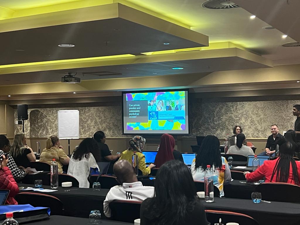 PsySSA_'s tweet photo. During their roundtable discussion at the 26th Annual PsySSA Congress, Community &amp; Social Psychology Division (CaSP PsySSA) asks whether community psychology and private practice can coexist. 

#PsySSA26 #PsySSA2022 #26thCongress #TendingToTheSeedsOfCrisis @CPsyssa @suntoshpillay https://t.co/J7qCsslhfR