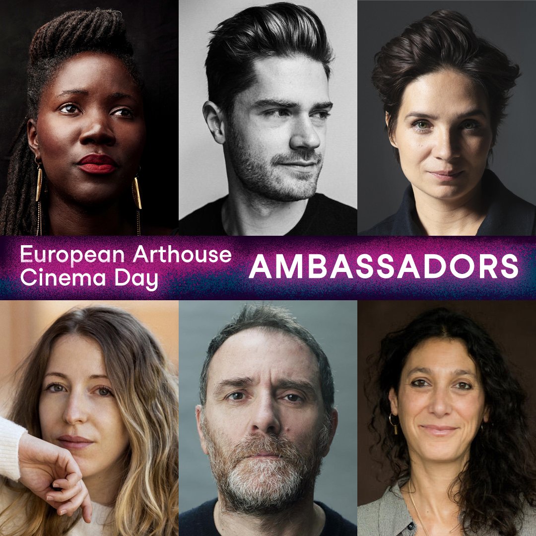 ArtCinemaDay's tweet photo. Meet the ambassadors for the 7th European Arthouse Cinema Day! 🙌 Emily Atef, Lukas Dhont, Alice Diop, Valerio Mastandrea, Pilar Palomero and Agnieszka Smoczynska will be part of special screening events around Europe on Sunday 13th November. 📽️ #artcinemaday #backtocinema https://t.co/oE0O5Dityd