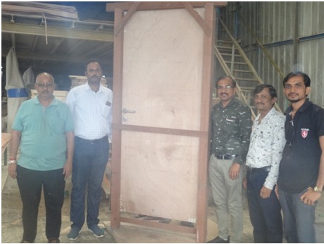 IPIRTI's tweet image. Dr. K. Ch Varada Rajulu, Scientist, #IPIRTI, FSK visited M/s United Plywood Industries, Gujarat for Demonstration, Training and Manufacturing of Fire Retardant Door(FRD) shutter through construction method.