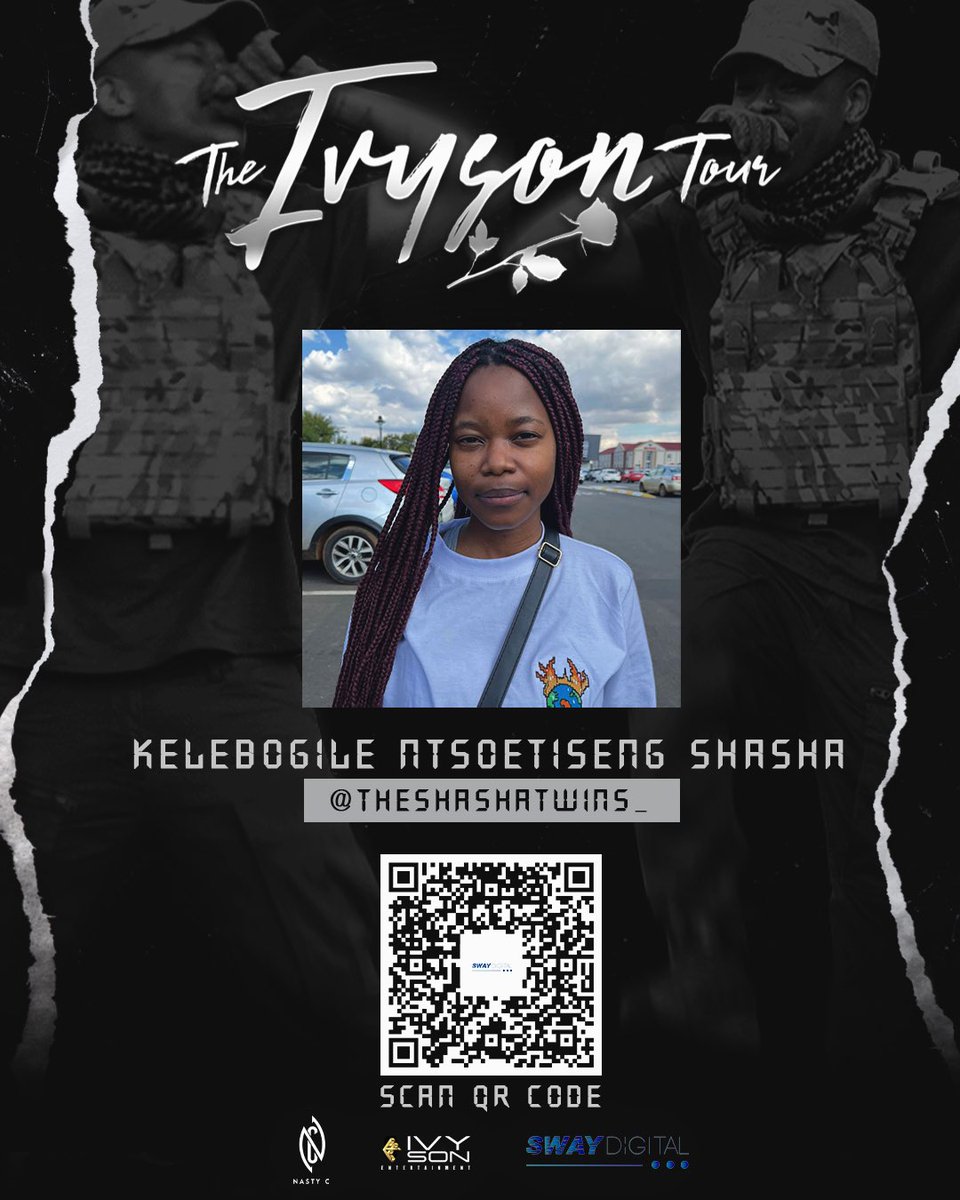 Shasha_Kele's tweet photo. It's OFFICIAL! @Nasty_CSA is BACK with The #IvysonTour starting us off with Joburg!
Date : 22 October 22 #SWAYDigitalSA #Ivyson
Tickets are sold through Webtickets, please follow my link down below to get yours! ππΎ
https://t.co/Wk4HxKyktG https://t.co/UKDE4RqHqV