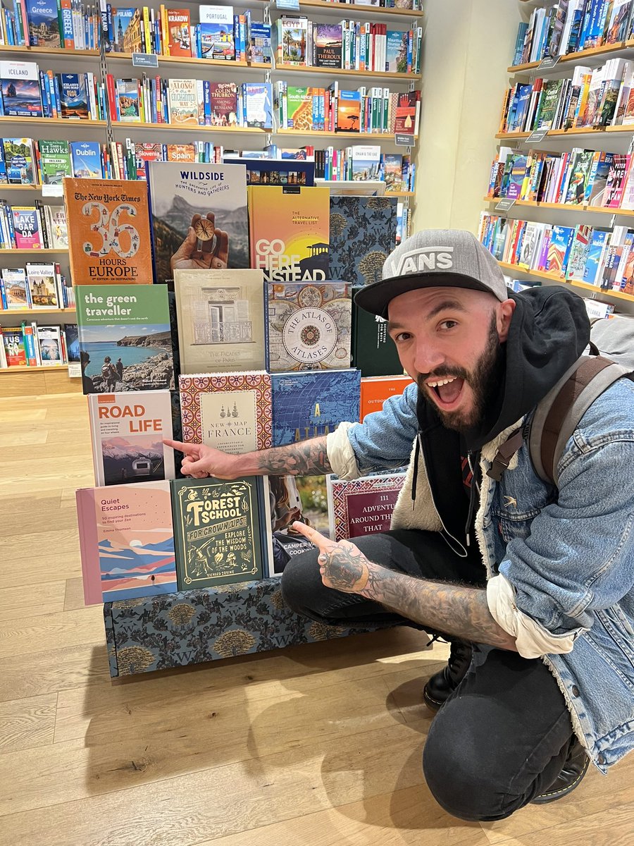 Look what I found on show in @waterstonesyork this morning 😁 

Thanks to @joshdixon.tattoo for capturing my genuine excitement and giving me a picture to put on Mum’s Christmas card. 
#roadlife #roadlifeadventures #vanlife #vanlifer #travelwriter #travelwriters #travelbooks