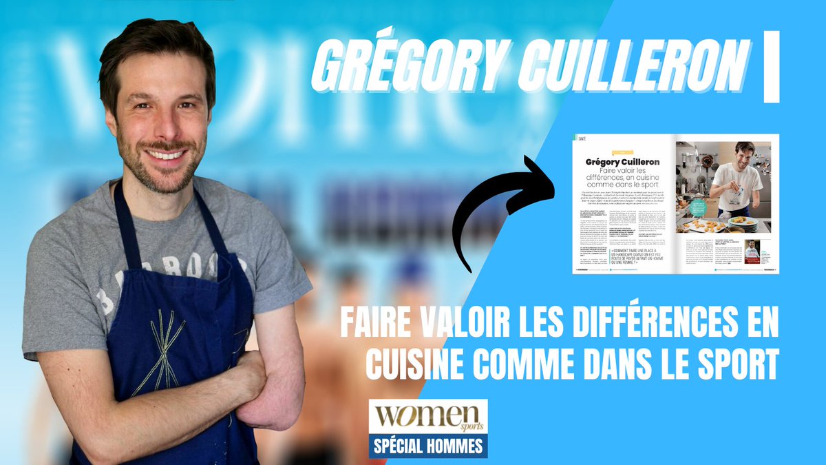 WomenSports_fr's tweet photo. 🍳 Grégory Cuilleron, chroniqueur TV5 monde pour les Jeux Paralympiques de Londres en 2012 mais aussi champion du monde de l’œuf meurette 2021, nous explique son rapport au sport, dans une interview pour #WS26 et nous a même concocté une recette 🤩 ➡️https://t.co/zbXS4IPiKF https://t.co/BKrV7k2gj3
