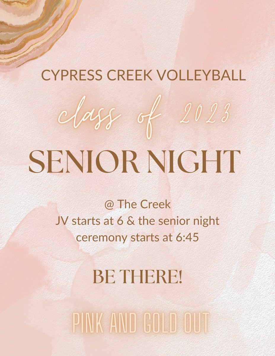 Today is our Senior Night!🎉.          Come support our Seniors in their last home game of the season. It's time to be grateful for their amazing job, representing the school.