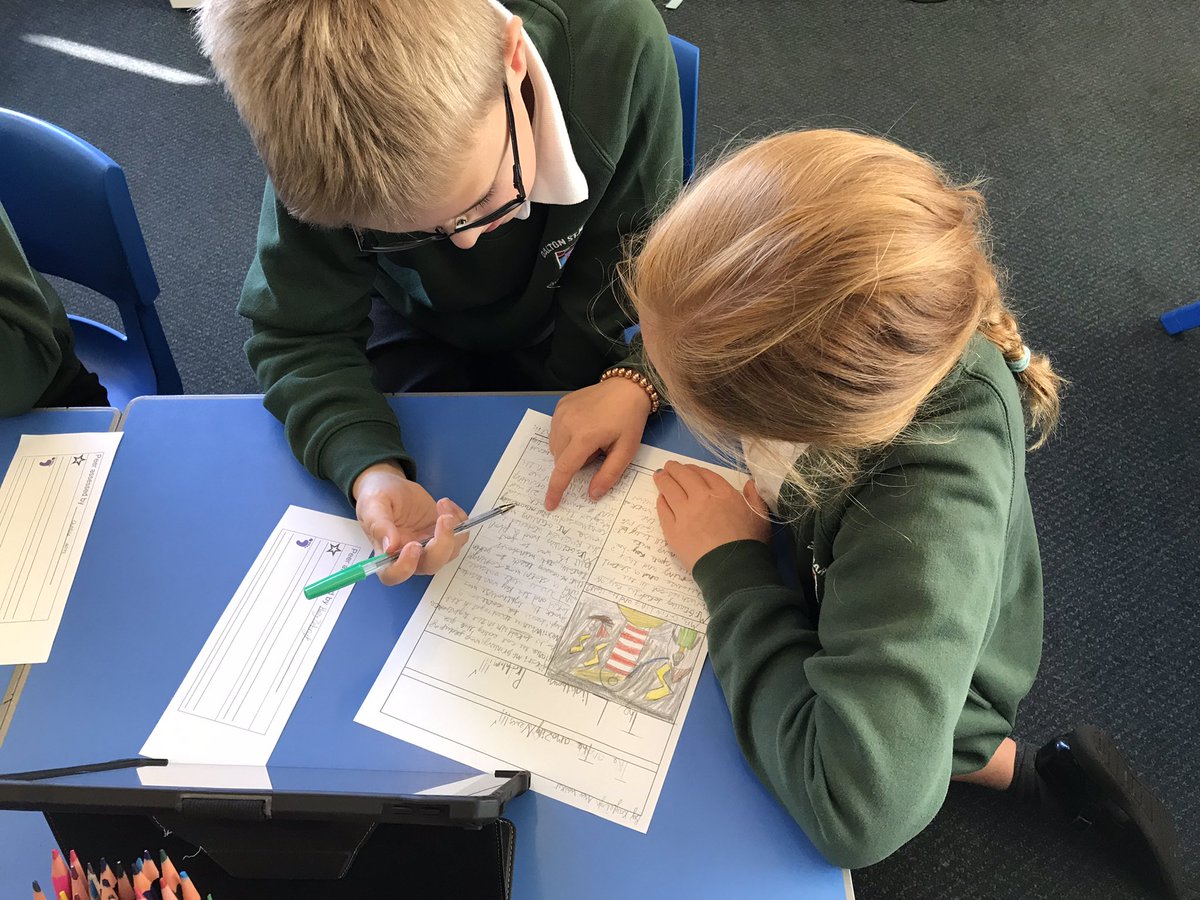 DsmJudd's tweet photo. Year 4 have taken on the role of deputy teachers this morning. They are marking each others big write and then giving a star and a step. They have already realised the importance of good handwriting! #peertopeersupport #assessingourwork #celebratingsuccess #makingimprovements https://t.co/QQb68vCy60