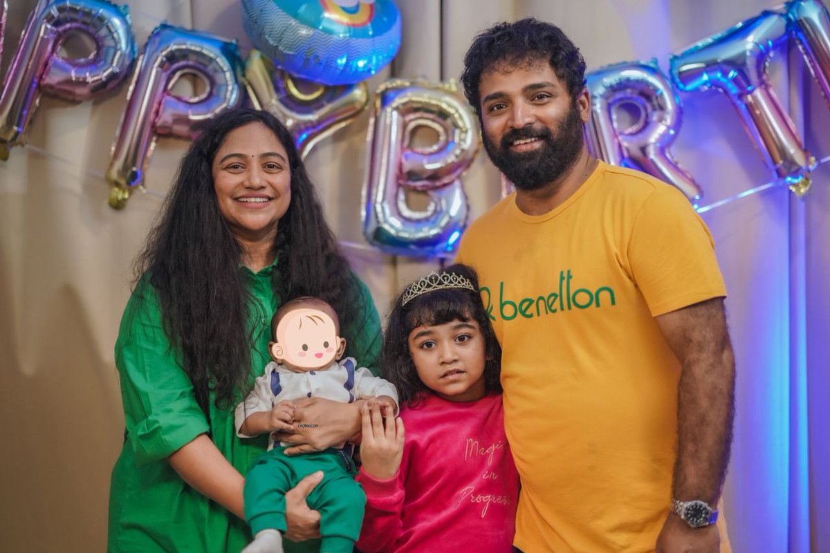 Choreographers @shobimaster and @LalithaShobi celebrated the birthday of their daughter Syamantakamani Ashvika Shobi as she turned 7 along with their newborn baby boy, the new addition to their family @teamaimpr