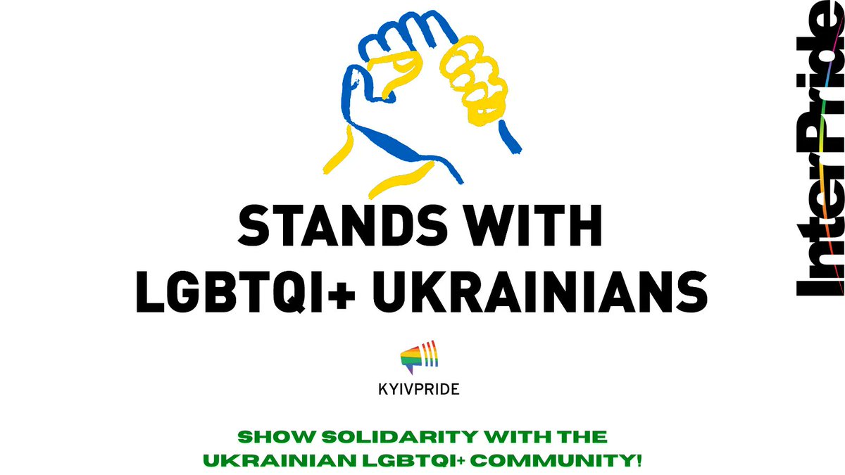SHOW SOLIDARITY WITH THE UKRAINIAN #LGBTQI+ COMMUNITY! The LGBTQI+ community in #Ukraine continues to fight – both in the war and against homophobia. Show your support for LGBTQI+ #Ukrainians! Learn More: bit.ly/3SZqFf8 @KyivPride #SupportLGBTQIUkrainians #kyivpride