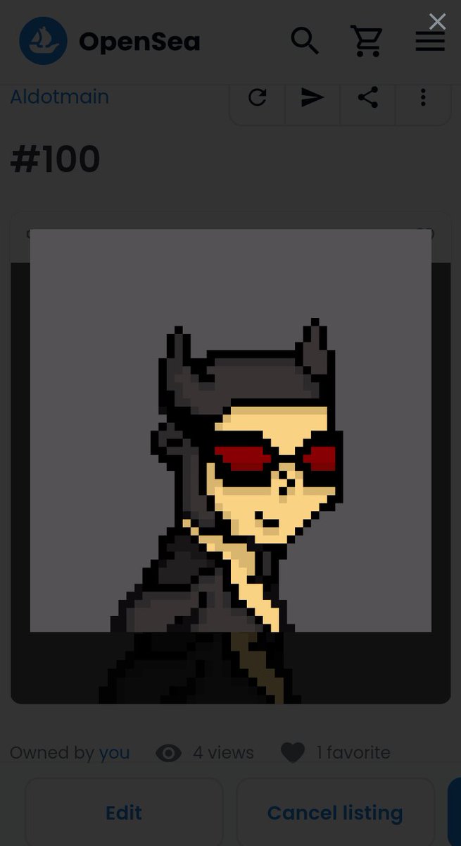 Collection name: Aldotmain
Volume trade : 0.024 ETH 
Network : Polygon 
Name Item: #100
Price : 0.003 ETH
No gas fee
Available on Opensea
Homemade✍️

Link:
opensea.io/assets/matic/0…

#OpenSeaNFT #opensea #NFTCommunity #nftcollector #NFTCollection #nftart #NFT #NFTspace #NFTs