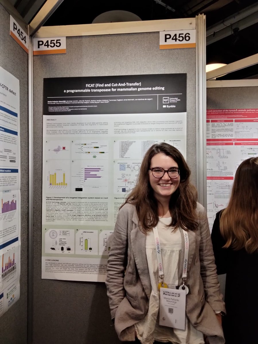 maria_masmitja's tweet photo. Presenting FiCAT work and preliminary in vivo advances from @Synbio_Lab_PRBB at the #esgct2022. Great experience! (And back in Scotland :) with @cbayod and #nuriarafel https://t.co/l6vbpyt4PE