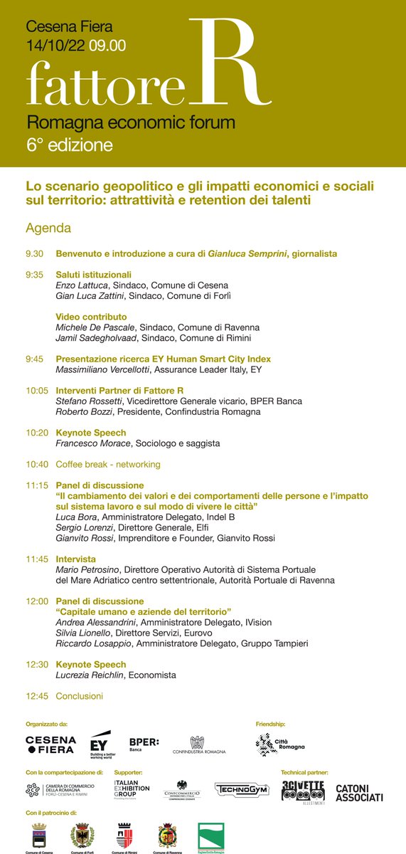 Ecco il programma di #FattoreR 2022 a <a href="/CesenaFiera/">CesenaFiera</a> venerdì 14 ottobre dalle ore 9.00