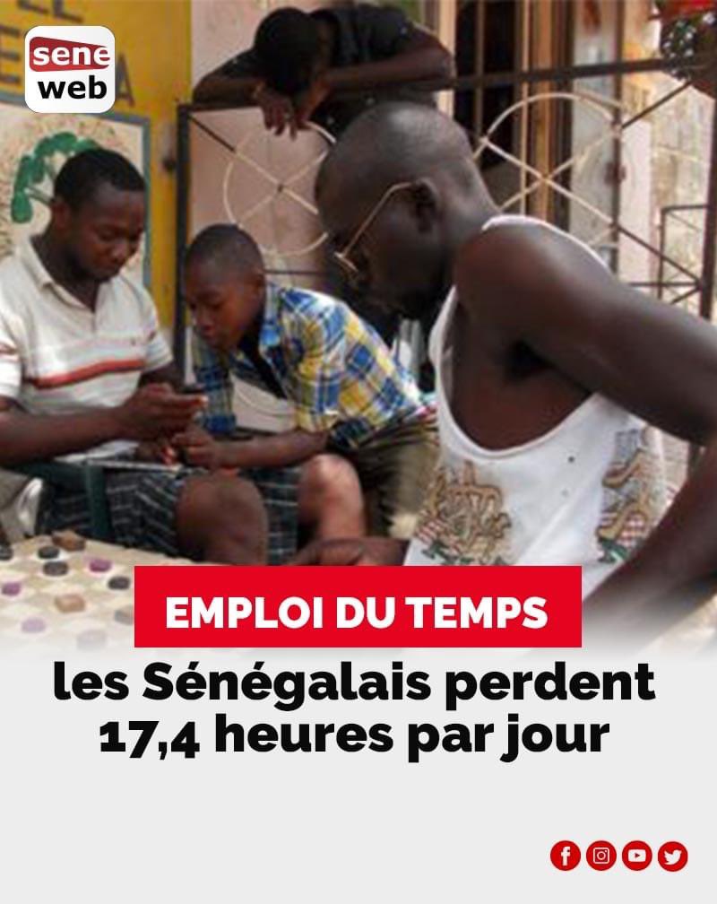 seneweb's tweet photo. Selon l’ANSD, les Sénégalais passent 17,4 heures chaque jour dans des activités non productives
Plus d'infos ici 👉 https://t.co/uvMY6NWjQe

 #senegal #Seneweb https://t.co/ZheQLruEi4