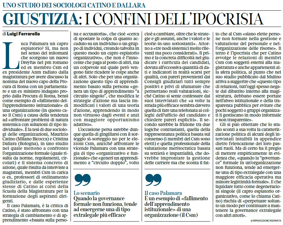 StatoeMercato's tweet photo. Sul Corriere della Sera di oggi un editoriale di Ferrarella sull'analisi di Catino e Dallara dei meccanismi di funzionamento del CSM, che abbiamo pubblicato sul numero 2/2021 di Stato e Mercato. Chi volesse tutti i dettagli li trova qui https://t.co/ObpRUi9zEd
Buona lettura! https://t.co/CZonljK9PB