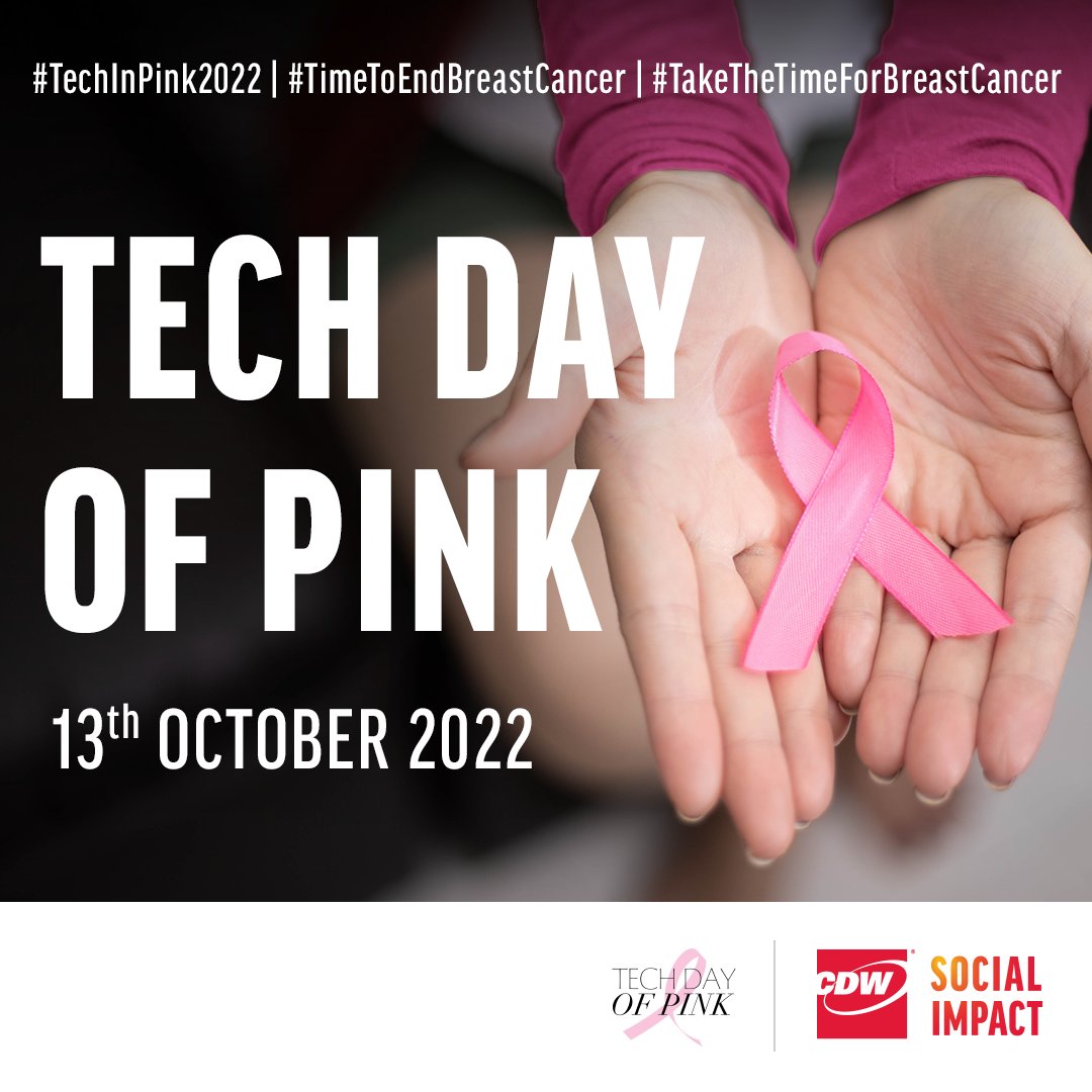 In honour of Breast Cancer Awareness month, CDW is proud to be a part of #TechInPink2022 today! 

Let’s all do our part!

#TechInPink2022 #TimeToEndBreastCancer #TakeTheTimeForBreastCancer