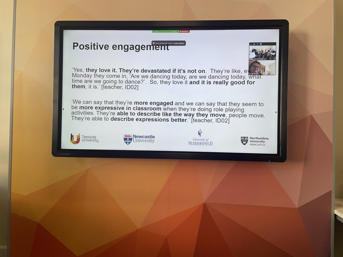 HeatherCorlett1's tweet photo. So excited to be at Teesside Uni hearing the research outcomes from @EveryChildNENC STAR π« dance project with @Tinarts @ChildrenNE @northernballet @gtownprimary @TrThorntree @liane_azevedo #artsandcreativity #danceforall #healthandwellbeing https://t.co/b6PVgzsKpV