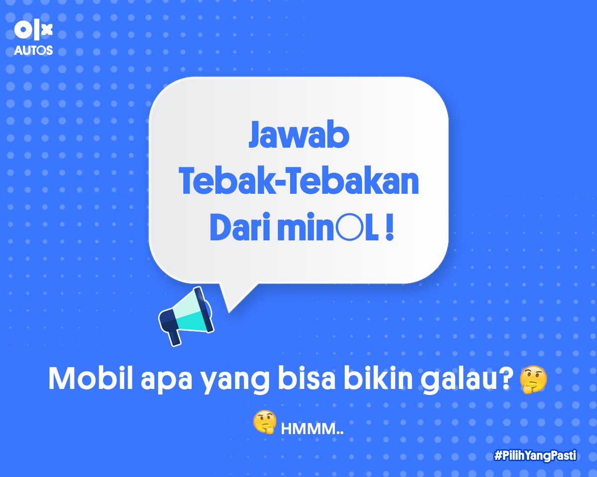 olxid_official's tweet photo. Hayoo kira-kira jawabannya apa nih OLXers?🤔 

Coba reply jawabanmu ya!

#OLXAutos #PilihYangPasti #AutosFun https://t.co/mgYCyiaH5U