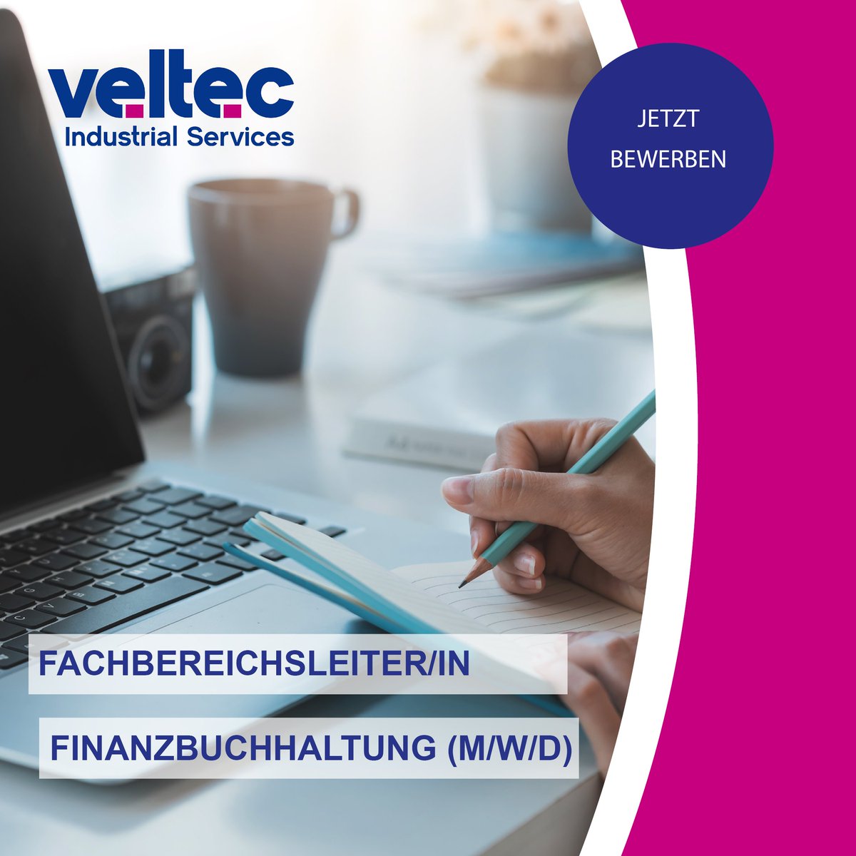 Wir sind aktuell auf der Suche nach einer Fachbereichsleiter/in für unser Finanzbuchhaltung (m/w/d) in Karlsruhe

#wirvonveltec #veltec #veltecindustrialservices #finanzen #buchhaltung #finanzbuchhaltung #bilanzbuchhaltung  #jobsuche    #firmenfahrzug #jobsahring #homeoffice