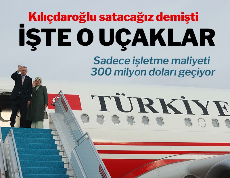 ERDOĞAN'IN UÇAKLARI 
Kılıçdaroğlu satacağız dedi
Uzmanlar sadece işletme maliyetinin yıllık 300 milyon doları geçtiğini hesaplıyor. VIP filo yılda 400-500 saat uçuyor. Bu hizmet kiralama yoluyla alınsa devlete maliyeti sadece 5 milyon dolar olur. sozcu.com.tr/2022/ekonomi/k…