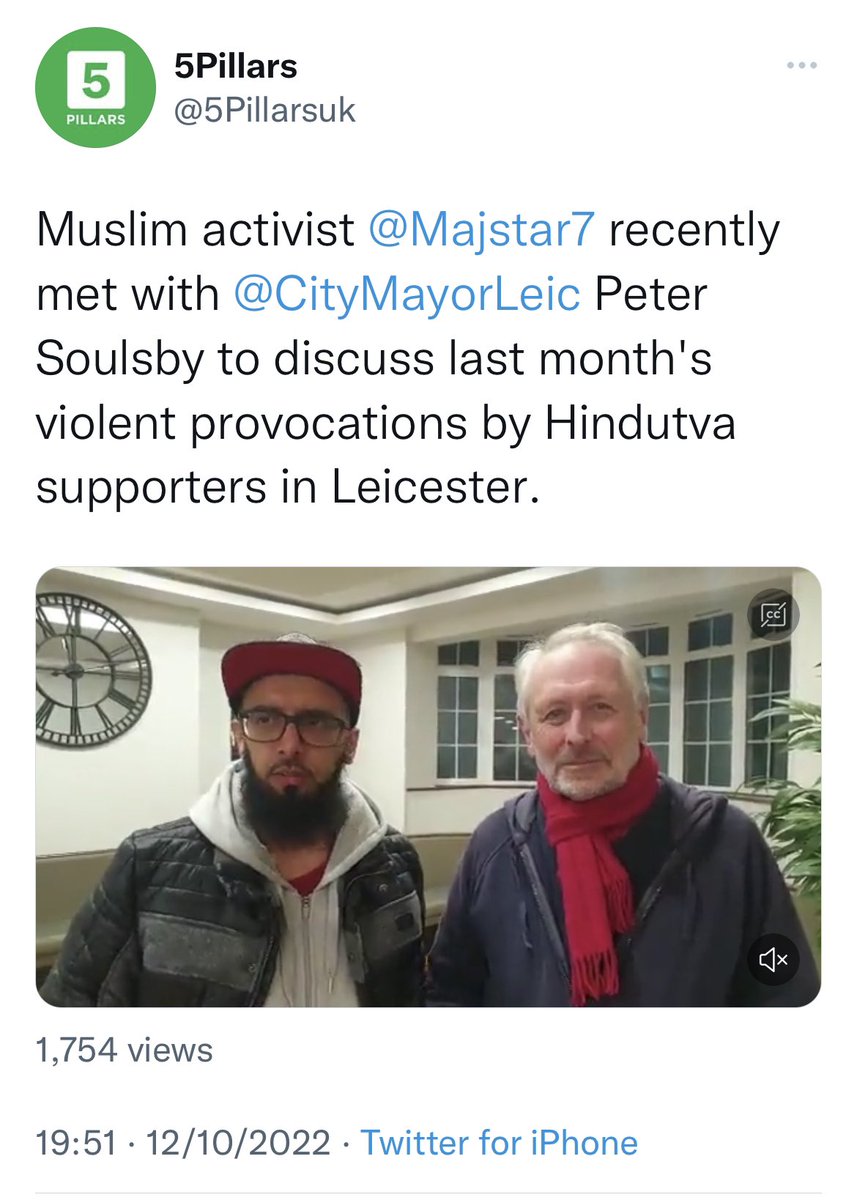 INSIGHTLeicestr's tweet photo. @CityMayorLeic pointed social media disinformation caused disorder in #Leicester, but then he meets the person who spread the false news and incited hatred &amp; violence against Hindus! Will he ask @leicspolice to take action against false news pedlars? 
@INSIGHTUK2 @ukhomeoffice https://t.co/vmit9UTuWR
