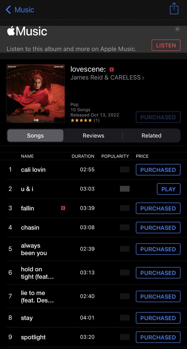 Congrats <a href="/tellemjaye/">James Reid</a> <a href="/CARELESS_PH/">CARELESS MUSIC</a> <a href="/transparentfeed/">TRANSPARENT ARTS</a> ! Top album on iTunes PH! 🙌🏻🥳

lovescene: by James Reid &amp; CARELESS music.apple.com/ph/album/loves…

JAMES REID LOVESCENE
#lovescene 🌹