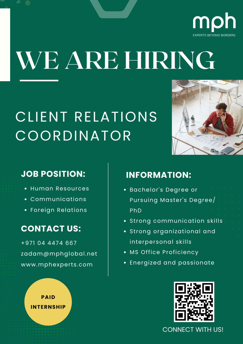 mph_global's tweet photo. We are hiring at MPH!
📍 Dubai

We are looking for talented, young individuals, who are ready to step foot into the corporate world, and be the next faces of change.

Send in your CVs, Cover letters and Queries to zadam@mphglobal.net https://t.co/U6QrmhdaL7