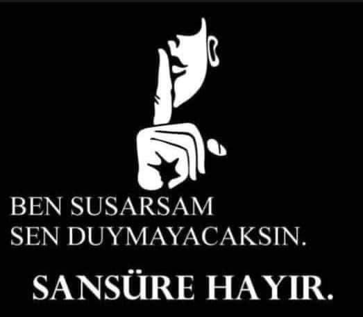 Sansür Yasası olsaydı;
-Kaz Dağları’nda 350 bin ağaç kesildiğini,
-Ensar Vakfı Karaman’da 45 çocuğa tecavüz ettiğini, 
-Sarayın günlük harcamasının 10 milyon TL olduğunu, 
ÖĞRENEMEZDİNİZ.

Sansür Yasasına Hayır ‼️
#SusmakYok