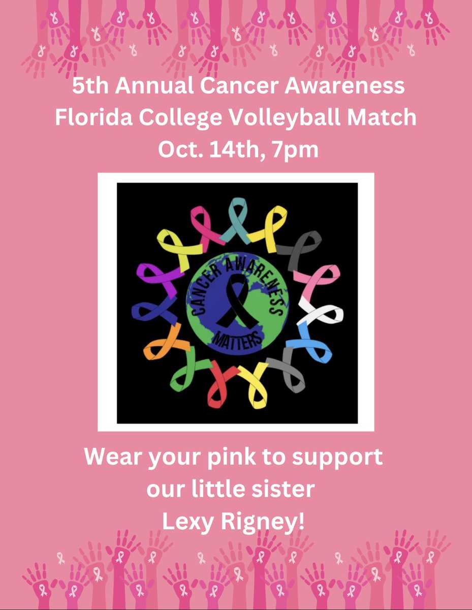Come join us for our 5th Annual Cancer Match this Friday, Oct. 14th, 7pm!