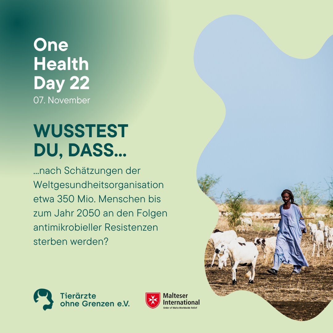 ToGeV's tweet photo. Antimikrobielle Resistenzen AMR = prototypisches One-Health-Problem!
AMR = Thema unserer One Health Veranstaltung am 07.11.2022, physisch oder digital, Anmeldung unter: https://t.co/nfHdRNXd42
@MalteserInt
#OHD22 #AMR #Gesundheit #ToGeV #OneHealth #VSFG https://t.co/wHcZnD6gYe