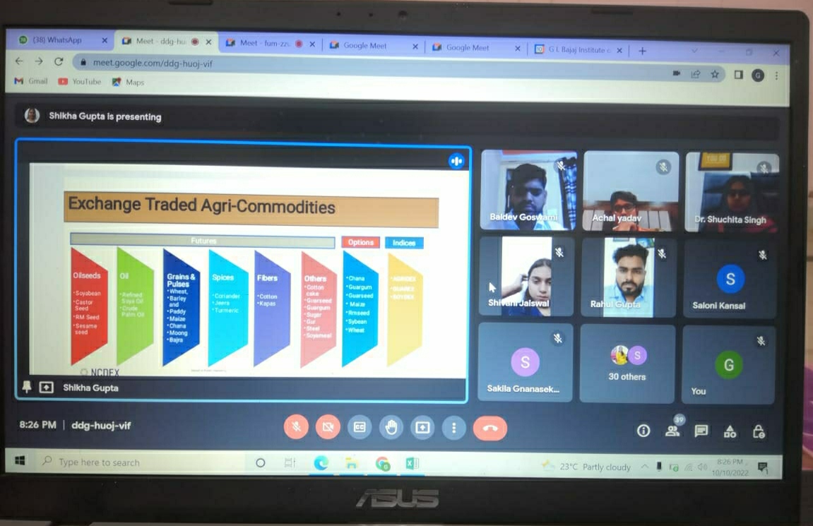 glbajajimr's tweet image. GLBIMR organized an Expert Talk on “Commodity Derivatives-As Finance Instruments”. Dr. Shikha Gupta (Speaker), empaneled speaker on SEBI, NCDEX, NCFE, CDSL &amp;amp; PFRDA authorised to conduct investor awareness was resource person for the session.
#GLBajaj #DrSapnaRakesh #EXPERTalks