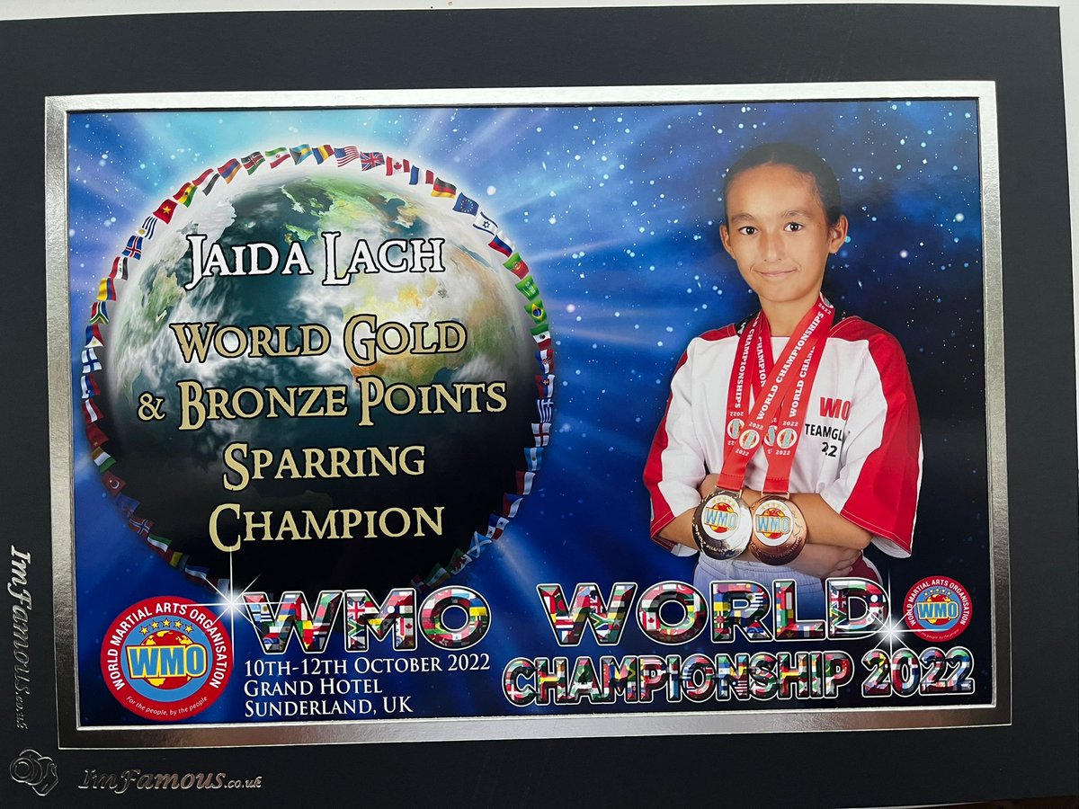 Congratulations to Jaida from our U12s, who is the World Gold & Bronze Sparring Champion 🥊