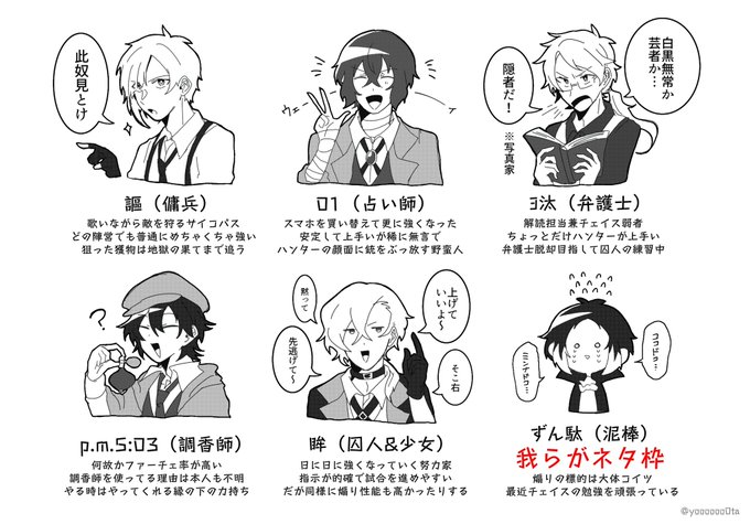 第五レポに出てくるイカれた面子です 