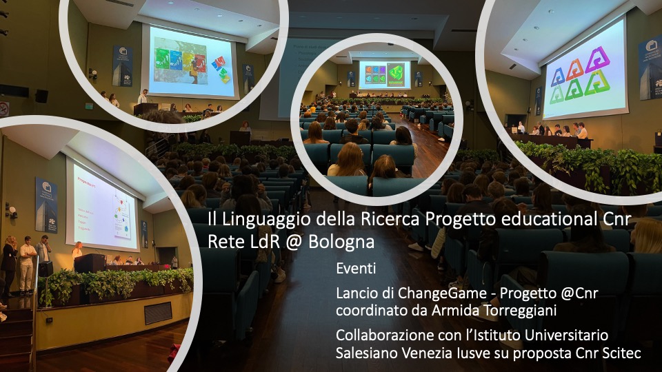 cnr_scitec's tweet photo. 📢StandUp Linguaggio della Ricerca
Evento #Cnr #educational a Bologna
Tra attività lancio del Progetto #ChangeGame e collaborazione con @IUS_VE (su proposta @cnr_scitec) per definizione logo
Progetto coordinato da A. Torreggiani e supportato da Rete Ldr
➕ https://t.co/CBB1sUgAWN https://t.co/A0m8HDFKfW