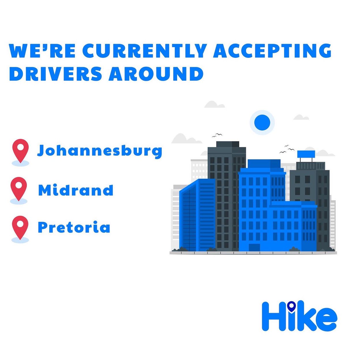 For now cause we starting, we only operate at these locations, then once we get enough drivers we move to other places, please be patient with us, Rome wasn’t built in a day ❤️
