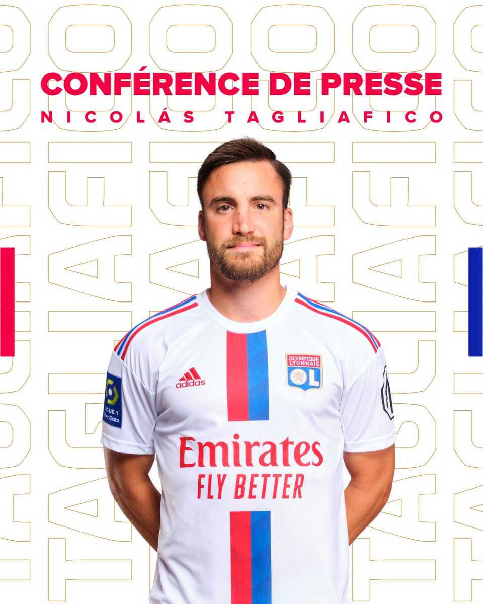 OL's tweet photo. 💬 𝗡𝗶𝗰𝗼𝗹𝗮́𝘀 𝗧𝗮𝗴𝗹𝗶𝗮𝗳𝗶𝗰𝗼 et le coach 𝗟𝗮𝘂𝗿𝗲𝗻𝘁 𝗕𝗹𝗮𝗻𝗰 seront en conférence de presse ce vendredi à partir de 13h00, à deux jours du match #SRFCOL. 

📱💻 À suivre en direct sur #OLPLAY 👉 https://t.co/ZkaxHW8WId https://t.co/dZI1R4nhcg