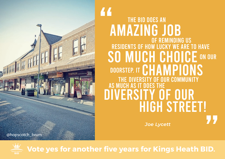Do you support the community events we host in Kings Heath?👏 From Queens Heath, street festivals and seasonal trails... 😍 Encourage your local business community to #voteYES to keep Kings Heath diverse.