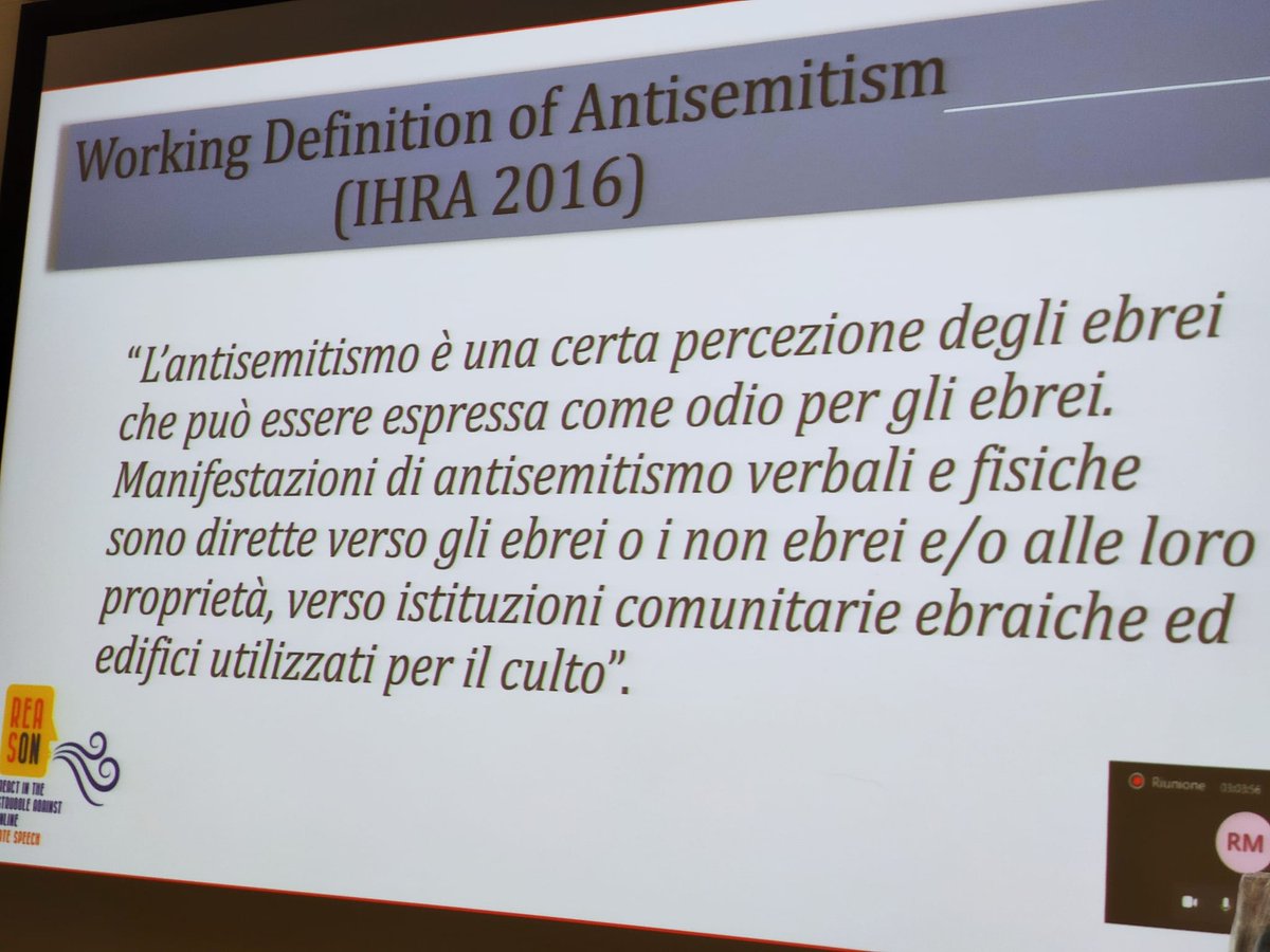 reasonprojecteu's tweet photo. “L'antisemitismo non è più solo odio per l'eliminazione delle persone ebree e del mondo ebraico, che rimane ma in forma più rara; invece, sono molto più diffuse altre forme che incitano, sostengono e giustificano aggressioni e crimini nei confronti degli ebrei" 

Milena Santerini https://t.co/ZTDhKjlp4B
