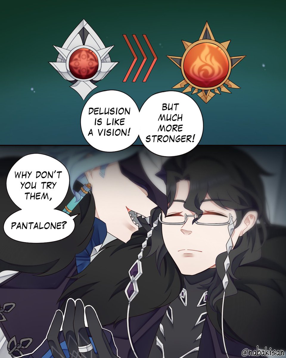 nabakisan's tweet photo. First delusion 🔥
#GenshinImpact #dottolone #panttore #dottore #pantalone https://t.co/cRaO55kWw9