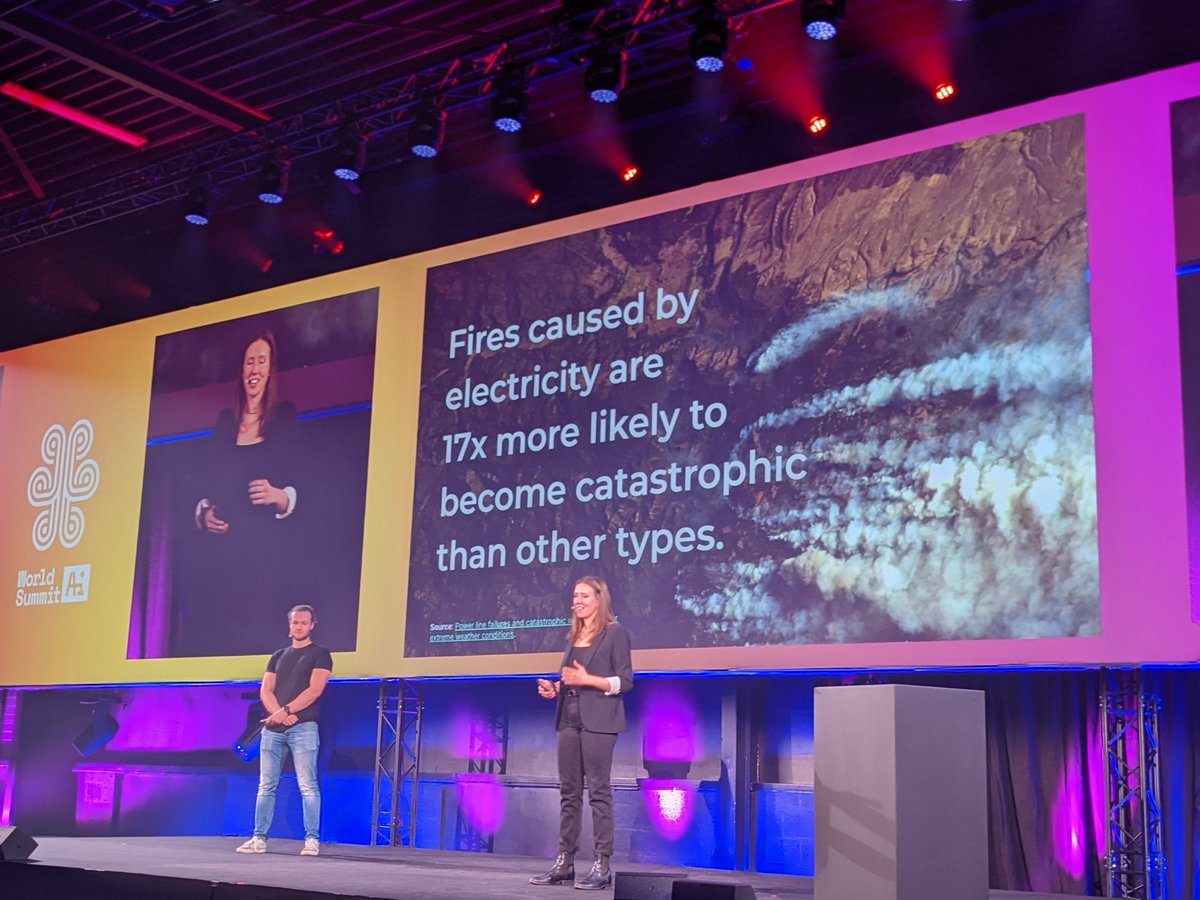 dawnmcarahunter's tweet photo. Keep trees from falling on power lines: the solution to the growing problem of catastrophic electrical fires. I love the way #ai can tackle these prescient global issues.  @overstoryai @KaitCreamer @MaxLenormand @WorldSummitAI #wsai22 #aibrains #ai https://t.co/I9boHfkOA5