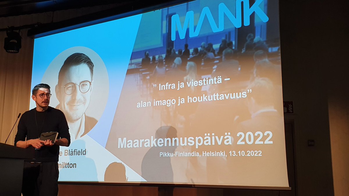 #MRP2022 esittäjänä <a href="/Villebla/">Ville Blåfield</a> Infra-alan imagosta ja houkuttavuudesta. Maine muodostuu pitkäjänteisestä tekemisestä, asiakaskohtaamisista jne. Nykyaikana läpinäkyvyys korostuu.