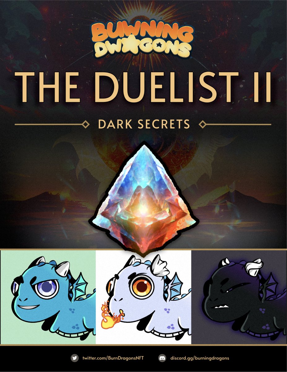 We just dropped the Part Two of the Second Short Story of Buwning Dwagons!

📖To read it: 
1. Mint a Buwning Dwagon for 3 $MATIC (if you haven't): dwagons-minting-site.vercel.app 
2. Verify via Collabland on our Discord: discord.gg/767XWubmzB 
3. Enjoy reading in the library category!