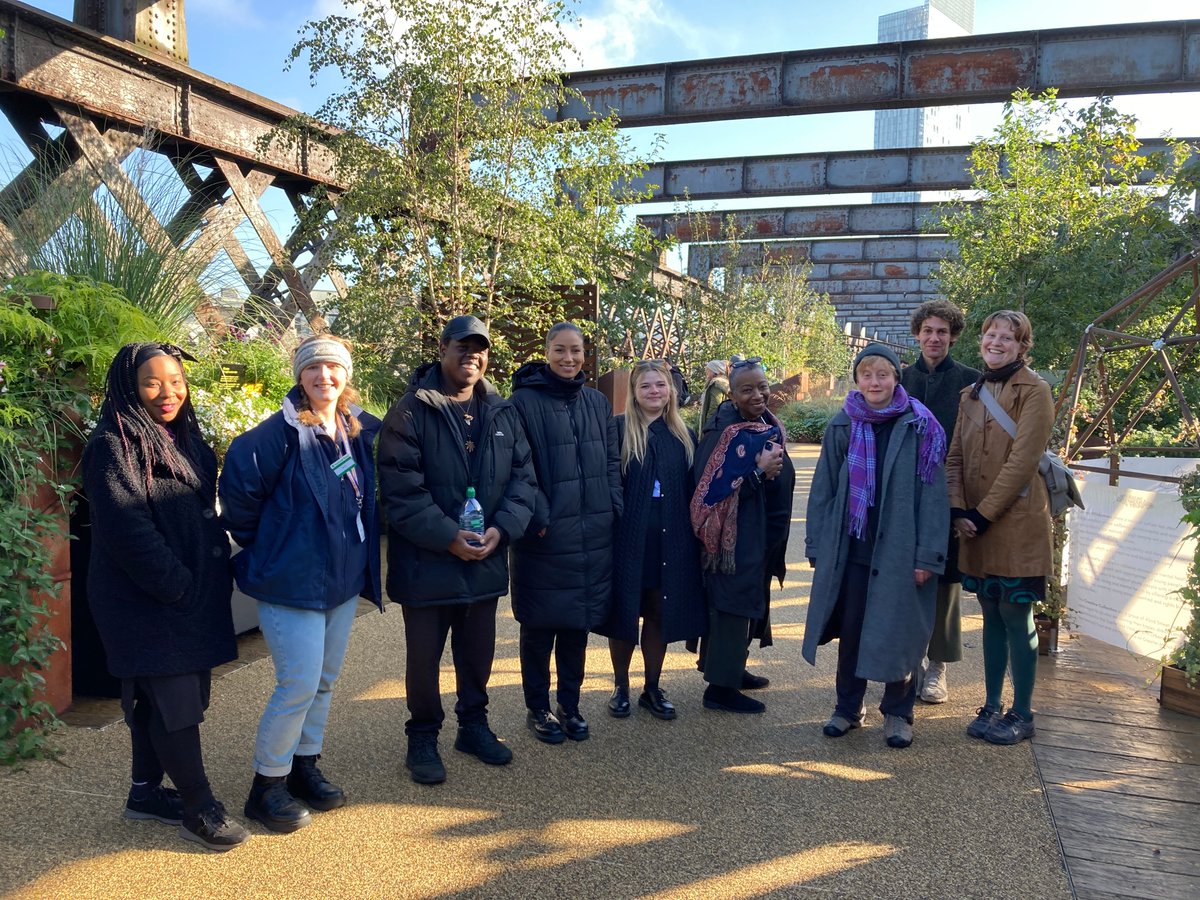 McrLitFest's tweet photo. Glorious start to the day with a walk on @nationaltrust Castlefield Viaduct with our #CitiesUntold writers. Big thanks to our lovely guide Beth for all the fascinating Mcr gen! https://t.co/W8iLQbD1wl