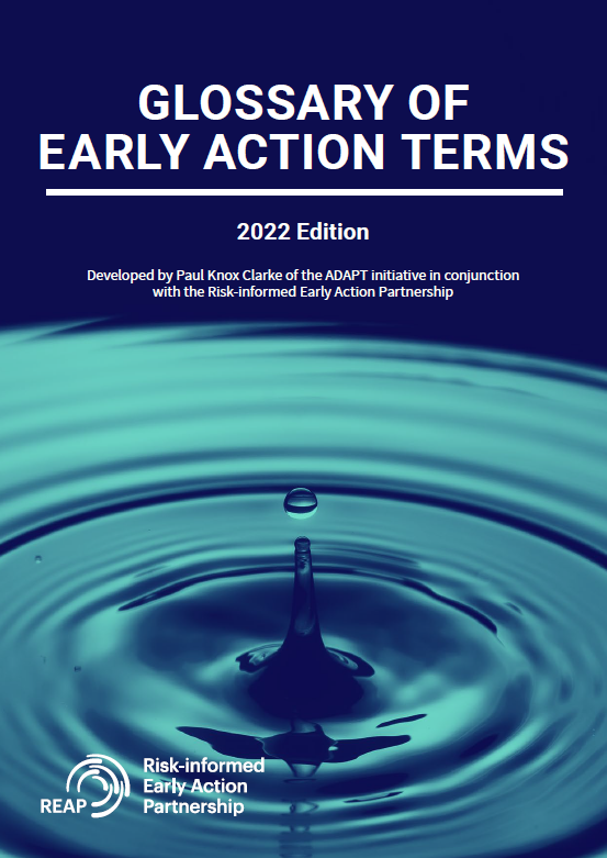 EarlyActionREAP's tweet photo. 📢To mark the 2022 #DRRDay and true to our aim to 'bring coherence, alignment, and complementarity' we are excited to present the Glossary of #EarlyAction terms – a tool to help bridge sectors and support conversations around #EWEA

Download: https://t.co/uACz16FcJ2 https://t.co/47VqEv1INb