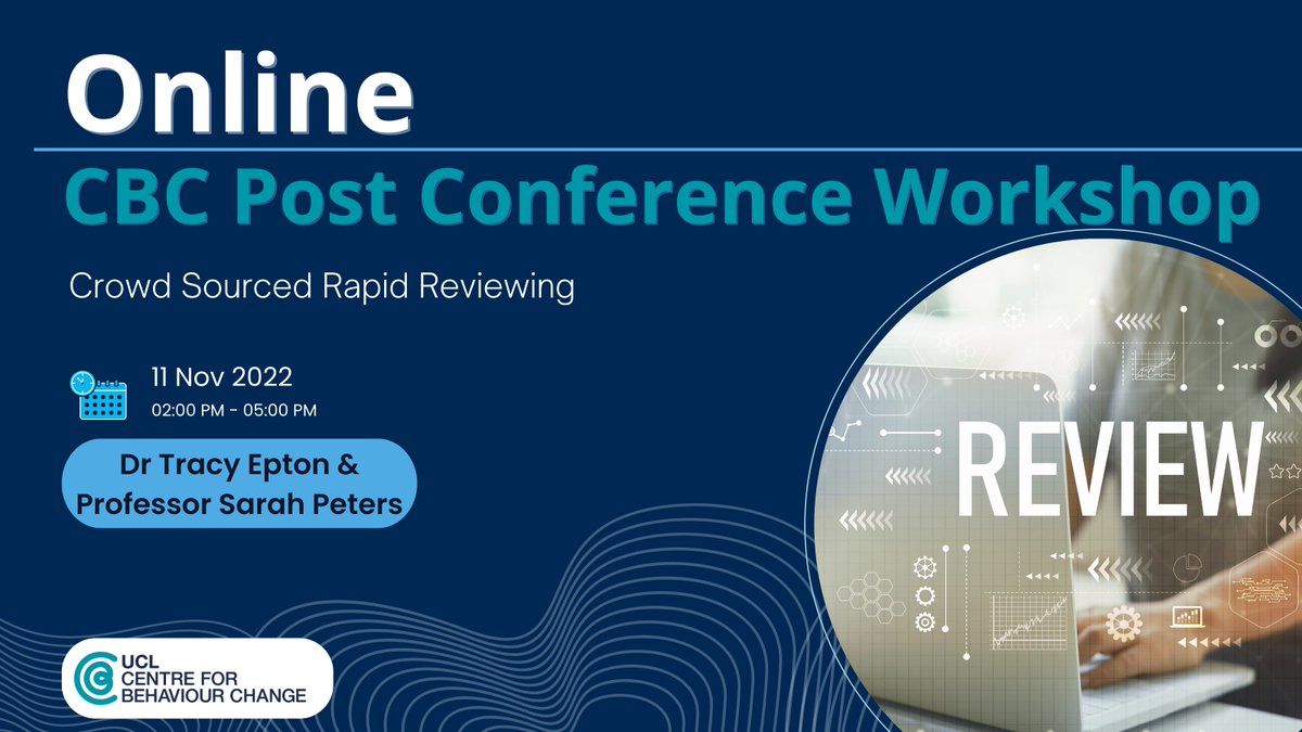 Want to know more about crowd-sourced rapid reviews? Join @tracyepton & @sjkp121 at this CBC Post Conference Workshop Register here⬇️ tinyurl.com/yc5247n9