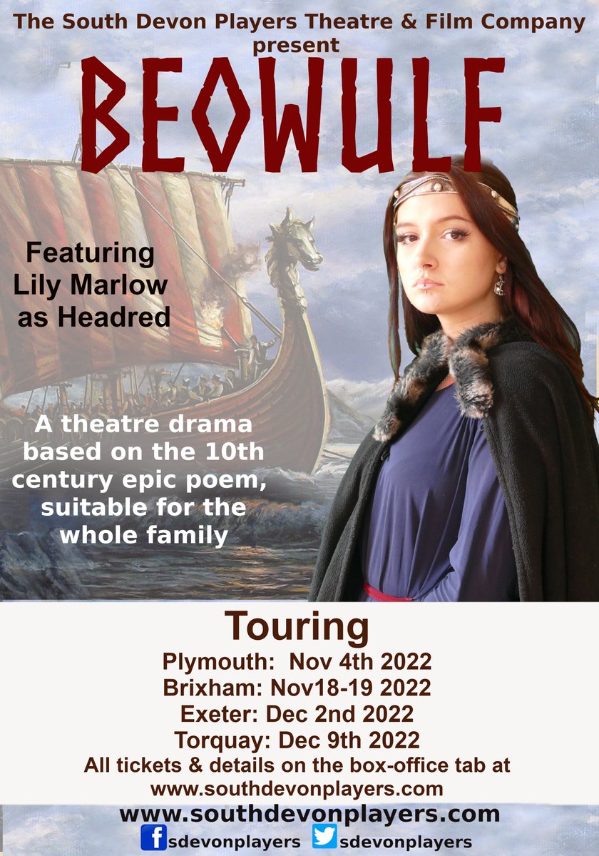 sdevonplayers's tweet photo. We always do individual posters for each actor in our theatre shows - here are some of the ones for Beowulf. Ticket info at https://t.co/HoVGiKASPg
#theatre #acting #brixham #brixhamtheatre #actorslife #actress #Torbay #Devon #devontheatre #devonactor #Plymouth #torquay #Exeter https://t.co/ObeSOJTWmJ