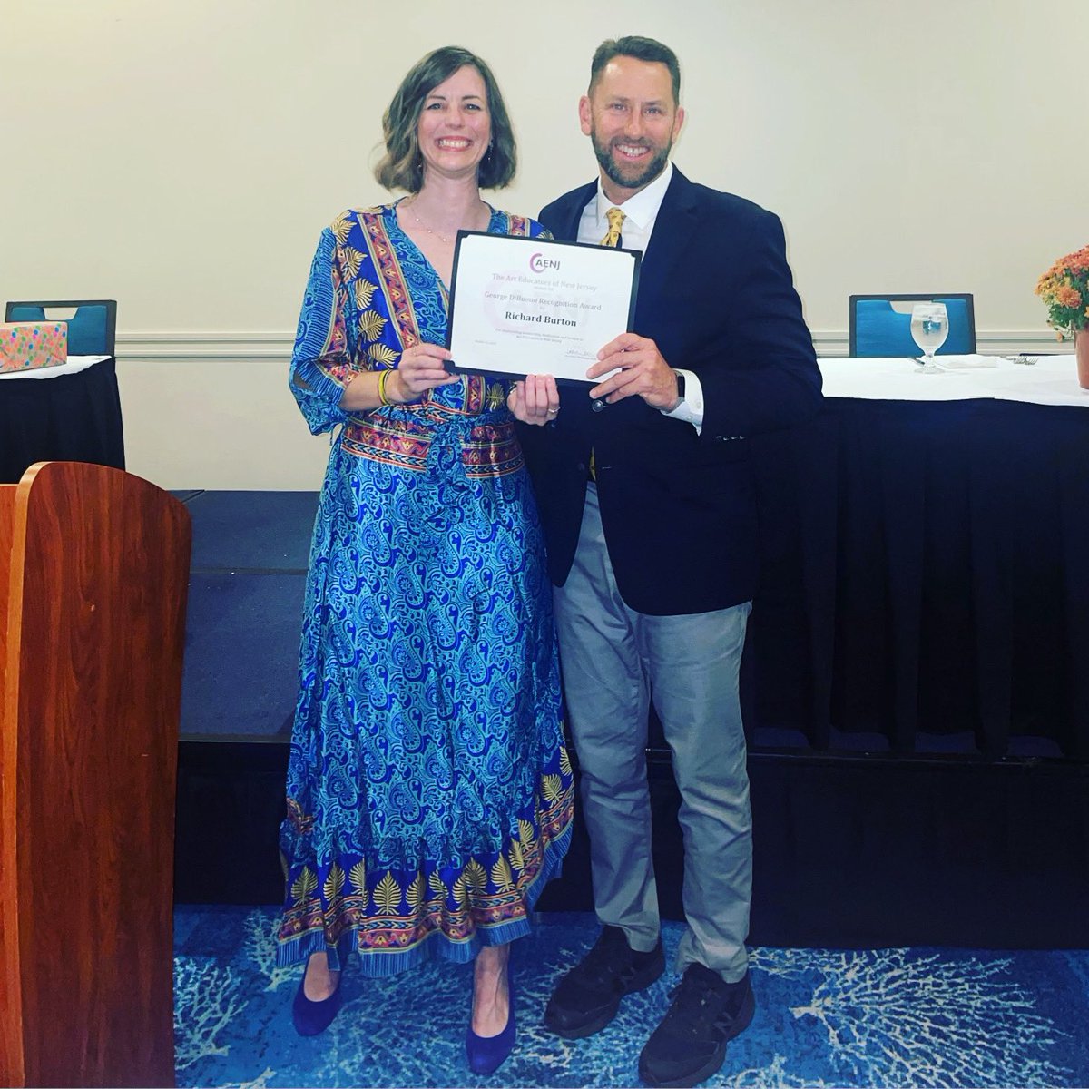 A BIG congratulations to our Supervisor, Rich Burton, on receiving The George DiBouno Recognition Award from <a href="/ArtEducatorsNJ/">AENJ</a> last night!
Cheers, Rich!! This is well deserved.