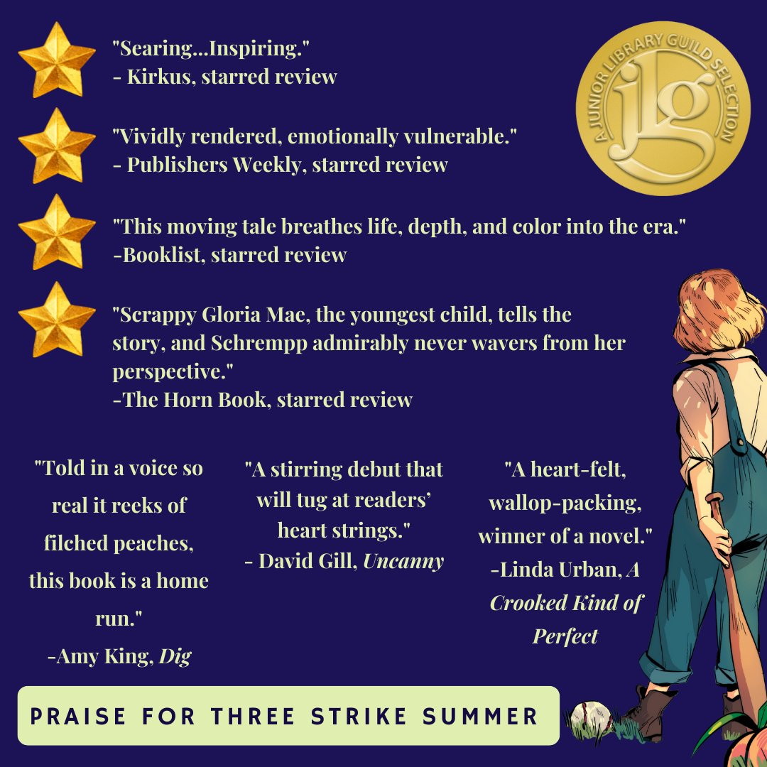 SkylerSchrempp's tweet photo. #ThreeStrikeSummer #MGLit #HistoricalFiction #StarredReview #VCFAWCYA @KirkusReviews @PublishersWkly @ALA_Booklist @HornBook @SimonKIDS https://t.co/00SOcihTL4
