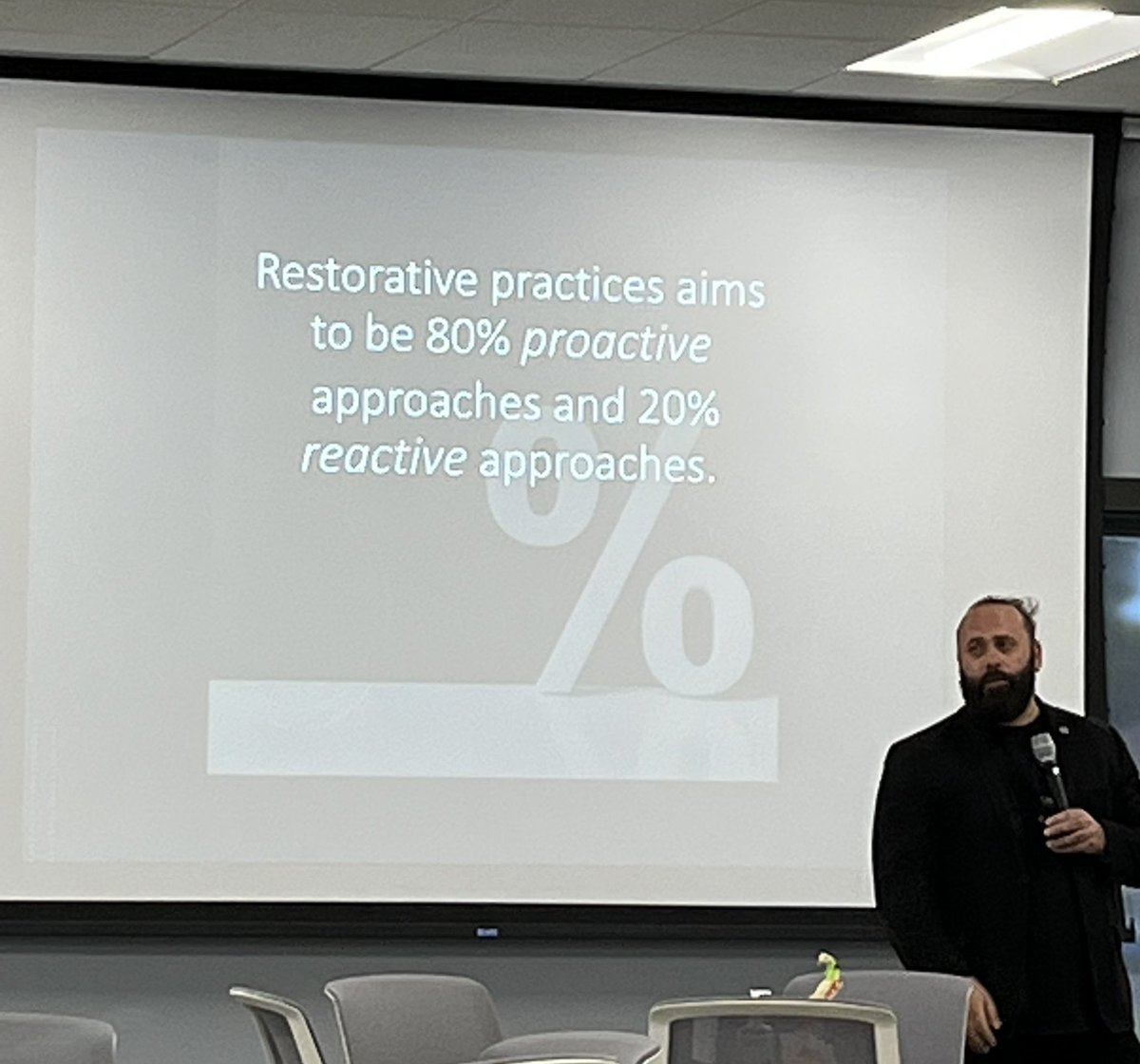 Great session today with <a href="/domsmithRP/">Dominique Smith Ed.D</a> on Restorative Practices. Love the emphasis on proactive relationships with students. #restorativepractices