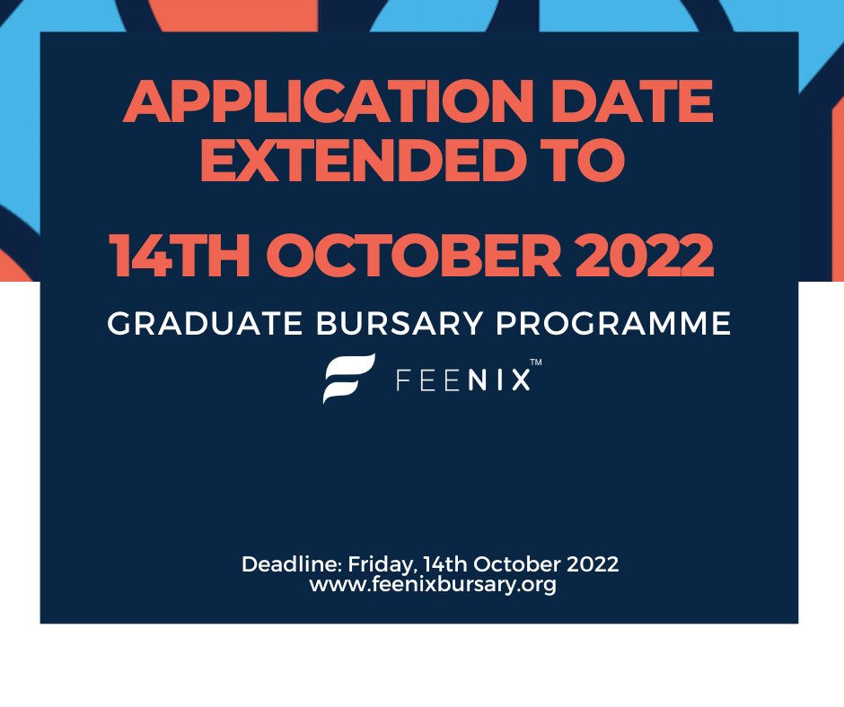 SeemeGosego's tweet photo. Deadline is Friday, 14th October 2022⌛

APPLY: Graduate Bursary opportunity! 📢  
Be sure to read through the attached image to see if you fit the qualifying criteria. 🎯

Apply Here: https://t.co/xWjFsmNuuB https://t.co/WoMVcO7kYp https://t.co/Sg0qvkIn9a