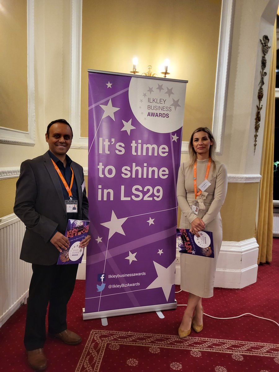 AtSkipton's tweet photo. This week our MD Paresh Mistry and Registered Manager Veronica Manolache attended the LS29 Business Awards Launch @Craiglandshotel. Good luck to all the amazing #ilkley businesses!

@IlkleyBID https://t.co/Hy69nhep8Y