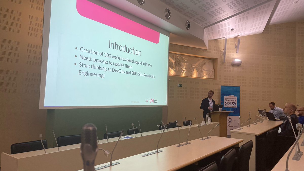 ecityclic's tweet photo. The keynotes of @BenSuttor and #ElisabethDonnay from @iMio_scrl have been so inspiring! ✨

They’ve done more than 200 websites of #LocalGovernment in #Plone. For sure #Plone6 meets the needs of #PublicInstitutions. 

#PloneConf2022 @plone @plonecms @sirkiwi https://t.co/zJbqtqwjQk