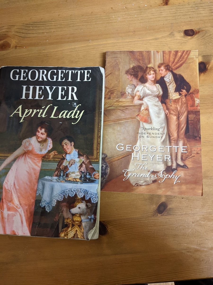 maryenthuses's tweet photo. #ReadingHeyer Picked these up in the free books box at work. What exactly is he looking at on the cover of April Lady? https://t.co/tGra3n65jM